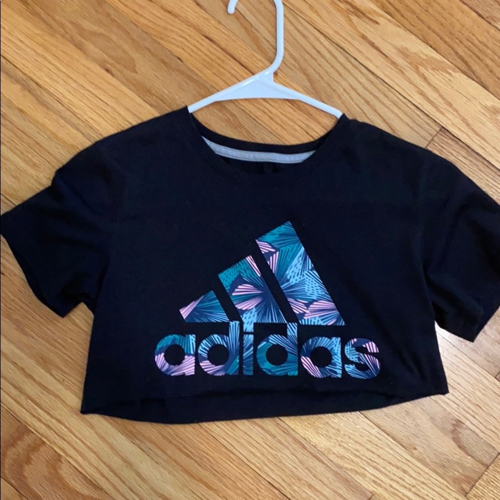 black adidas very cropped top